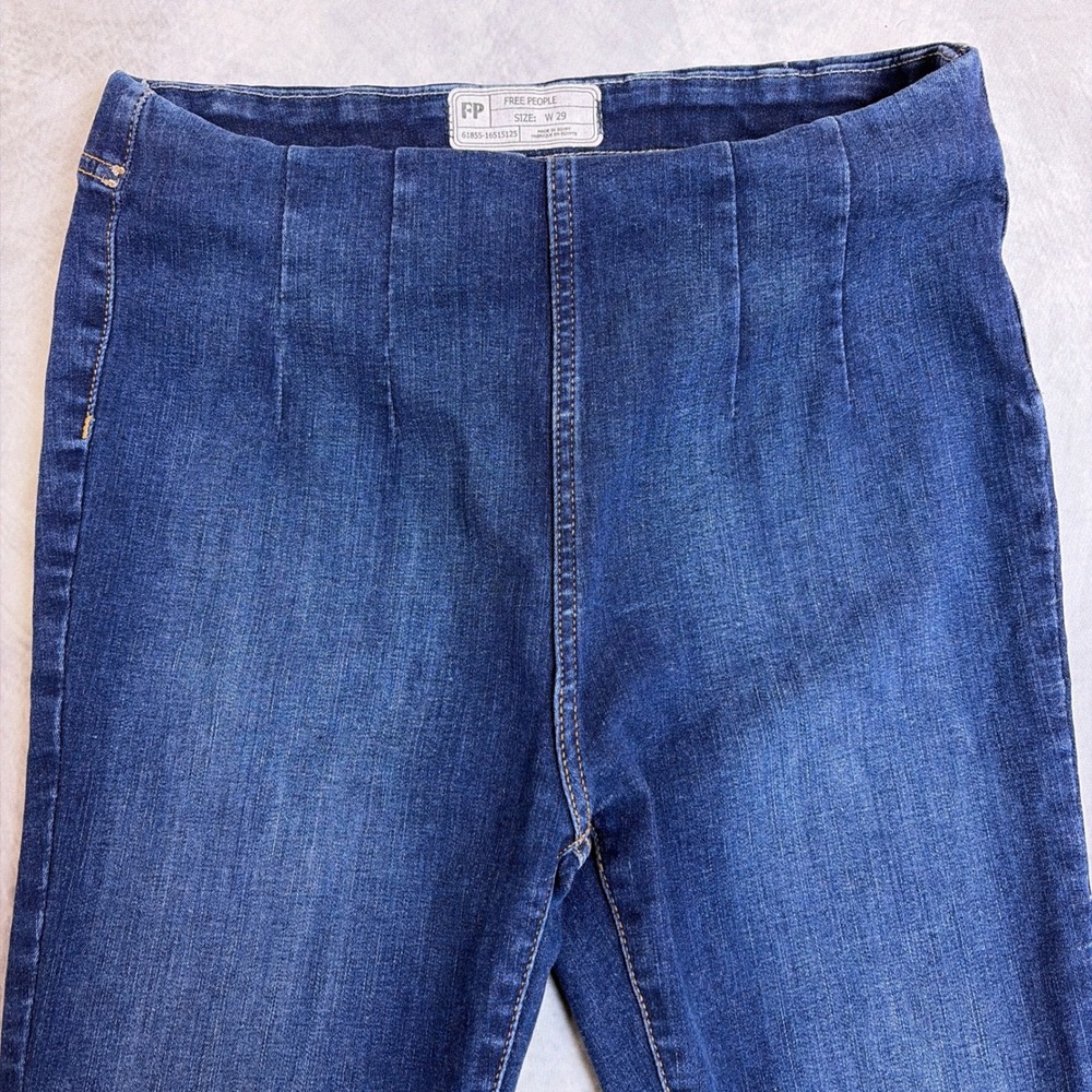 Free‎ People Pull On Skinny Jeans Medium Wash Blue High Rise Denim Leggings W29
